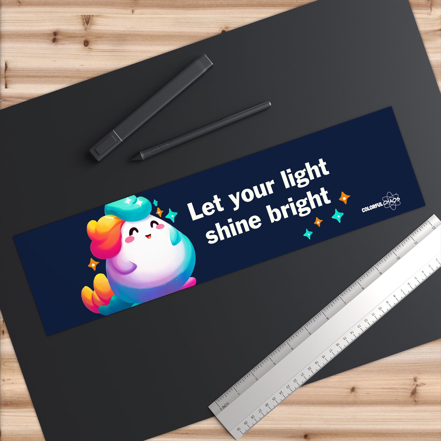 GLIMMA™ “Let Your Light Shine” Rainbow Puff Bumper Stickers