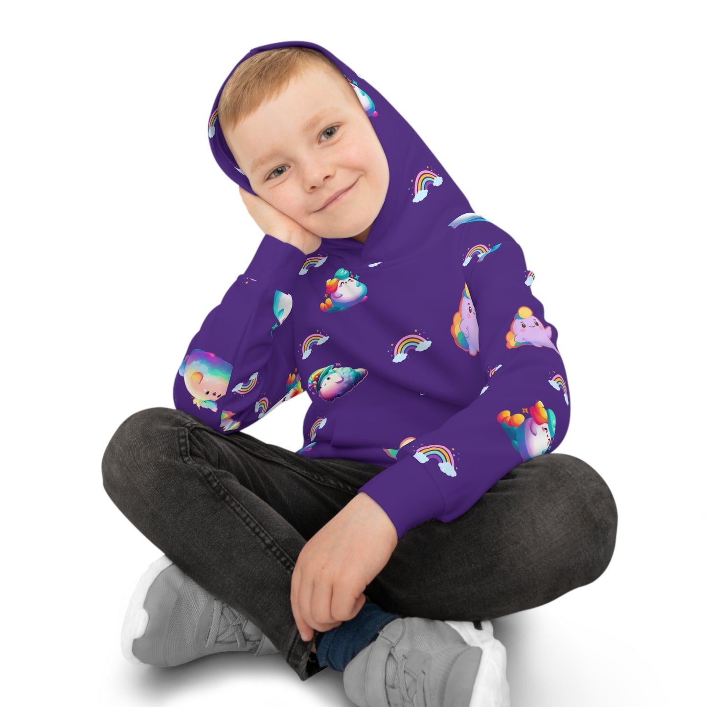 Rainbow Puff Kids Hoodie