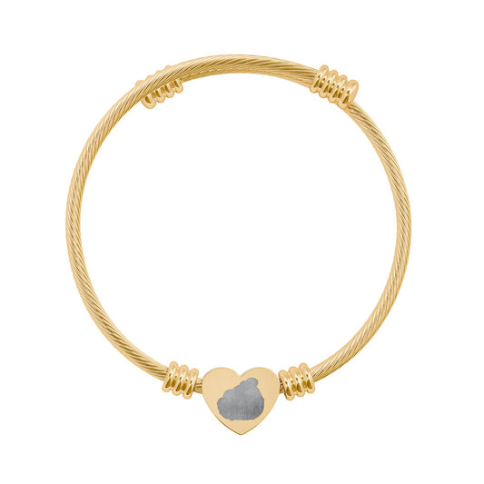 NIBBY™ Rainbow Puff Outline Heart Cuff Bracelet — Cable Bangle