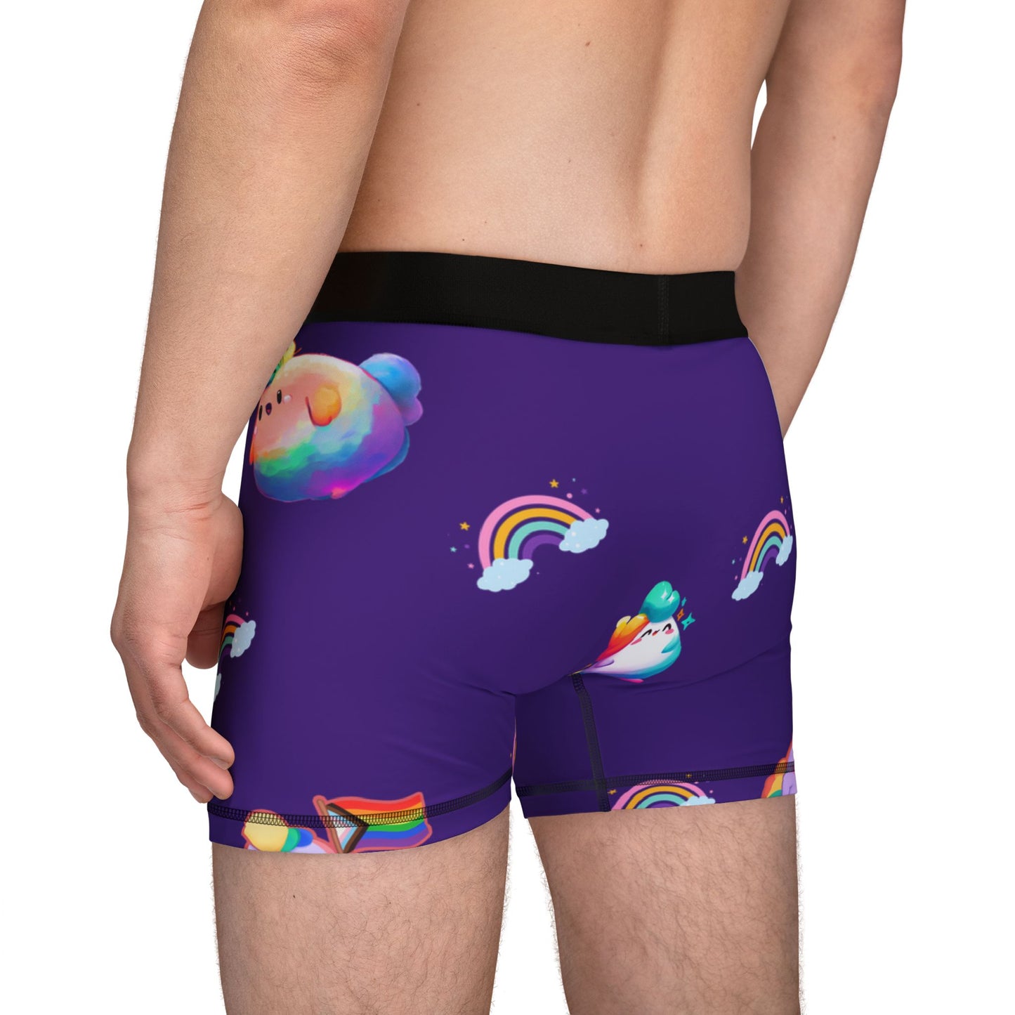 Rainbow Puffs™ Deep Purple Men’s Boxers (AOP)