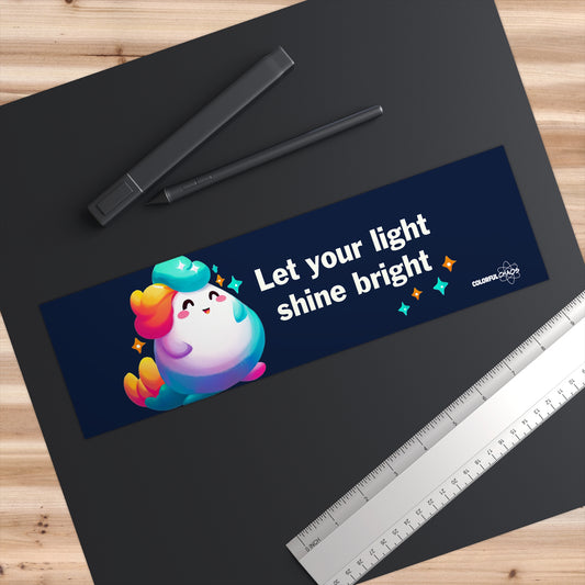 GLIMMA™ “Let Your Light Shine” Rainbow Puff Bumper Stickers