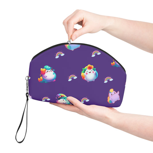 Rainbow Puffs Deep Purple Makeup Bag