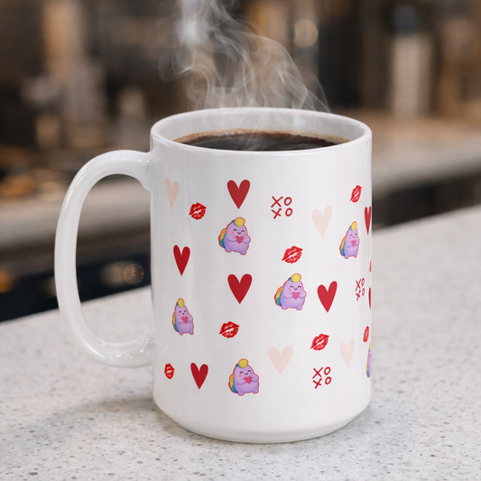 NIBBY™ “XOXO” Heart White Glossy Mug
