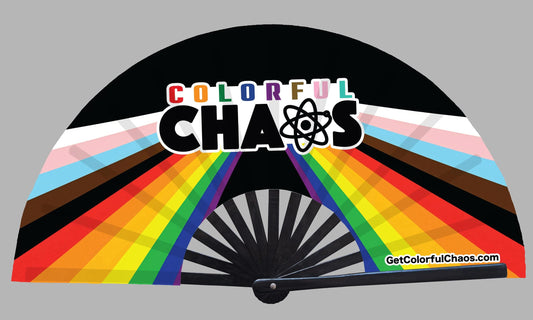 Colorful Chaos Pride Progress Hand Fan