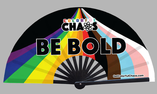Be Bold Pride Progress Flag Hand Fan