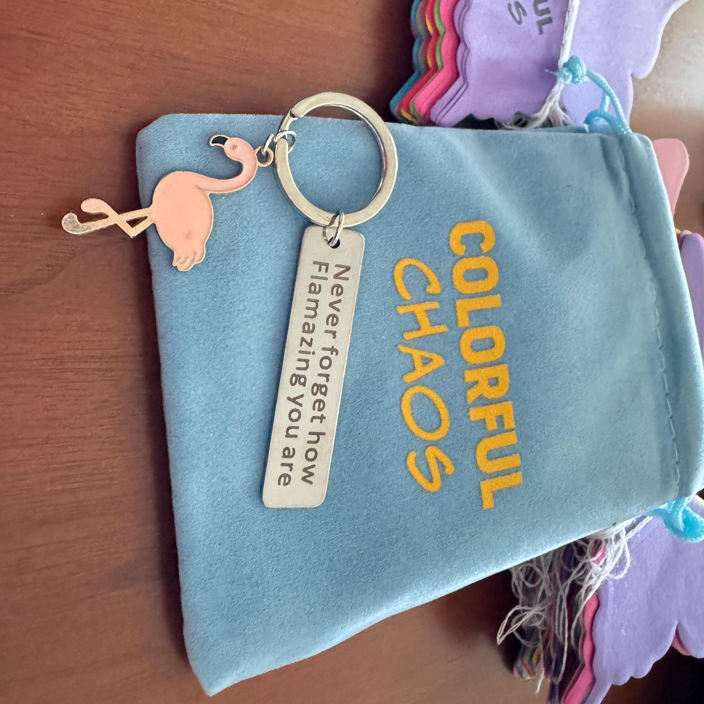 FRANNY™ “Never Forget How Flamazing You Are” Flamingo Keychain