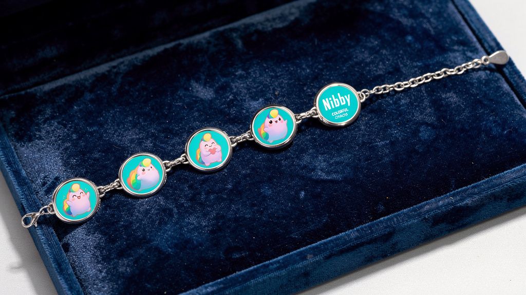 NIBBY™ Colorful Chaos Rainbow Puff Charm Bracelet