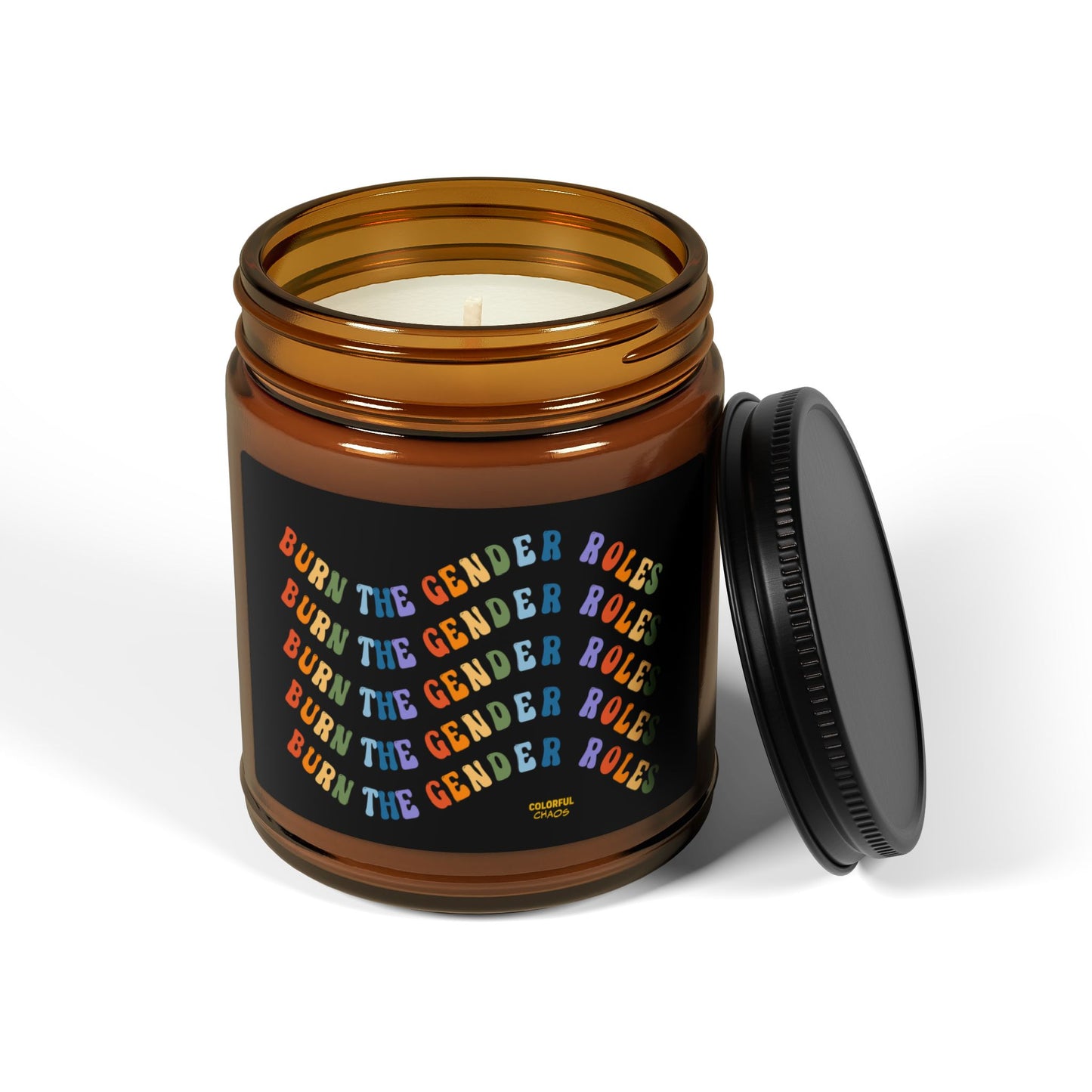 Burn The Gender Rules Soy Candle — Amber Jar