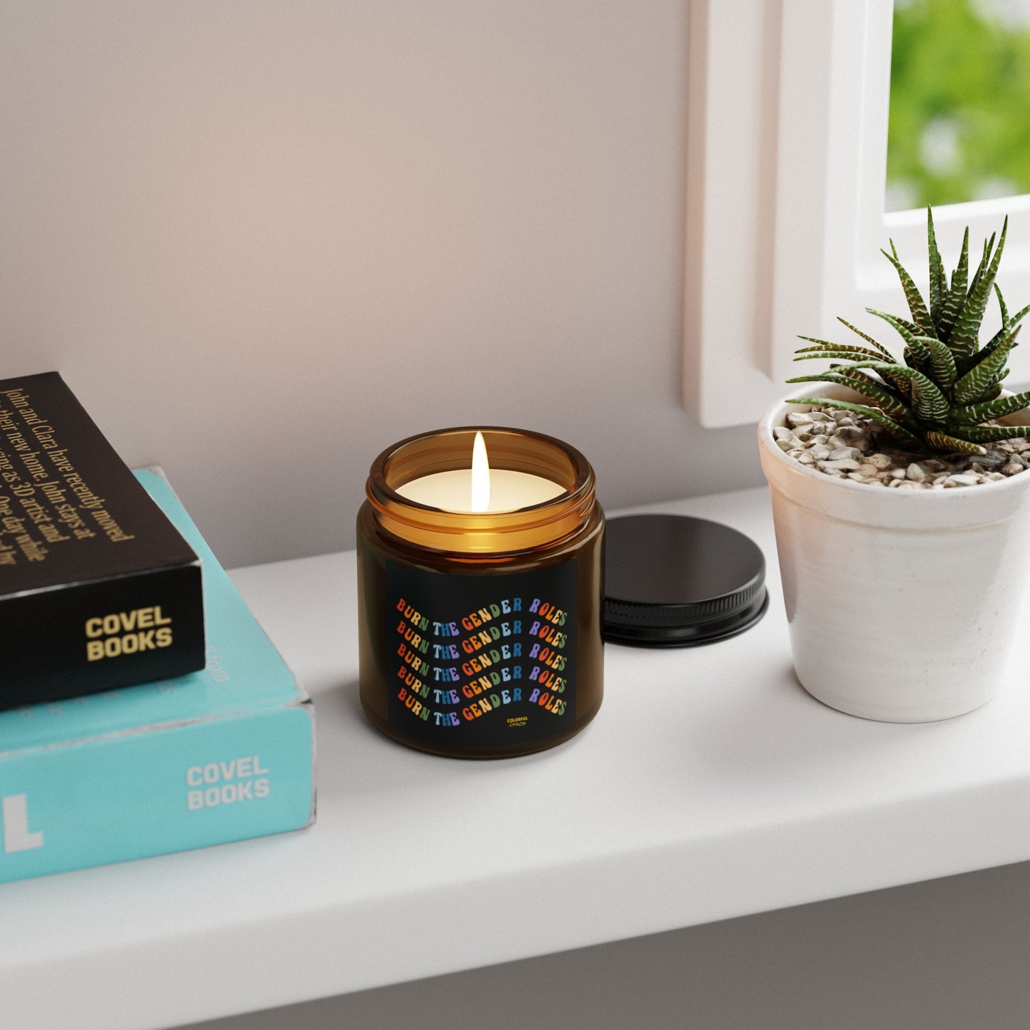 Burn The Gender Rules Soy Candle — Amber Jar