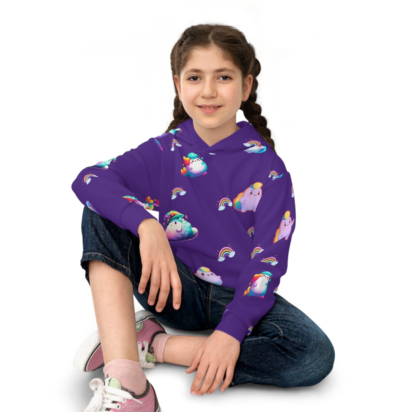 Rainbow Puff Kids Hoodie