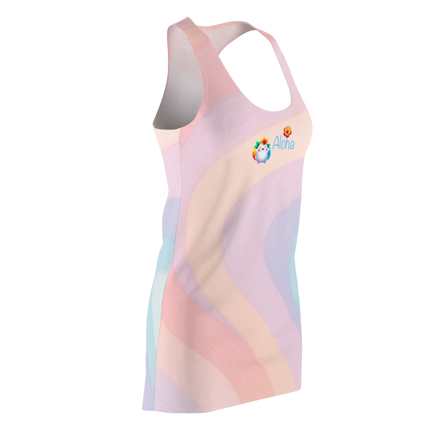 OSPHY™ "Aloha" Rainbow Puff Pastel Racerback Dress (Women’s Cut)