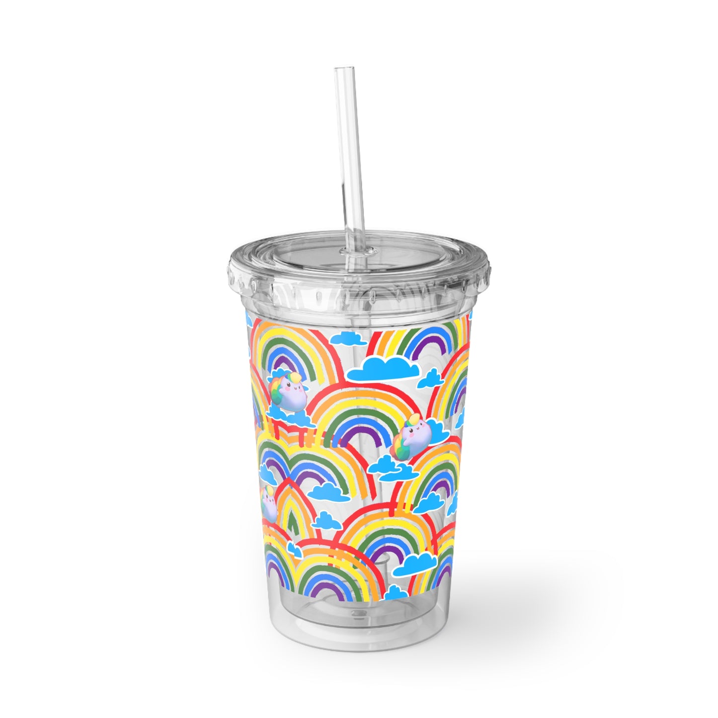 NIBBY™ Rainbow Puff Rainbow Clouds Acrylic Cup