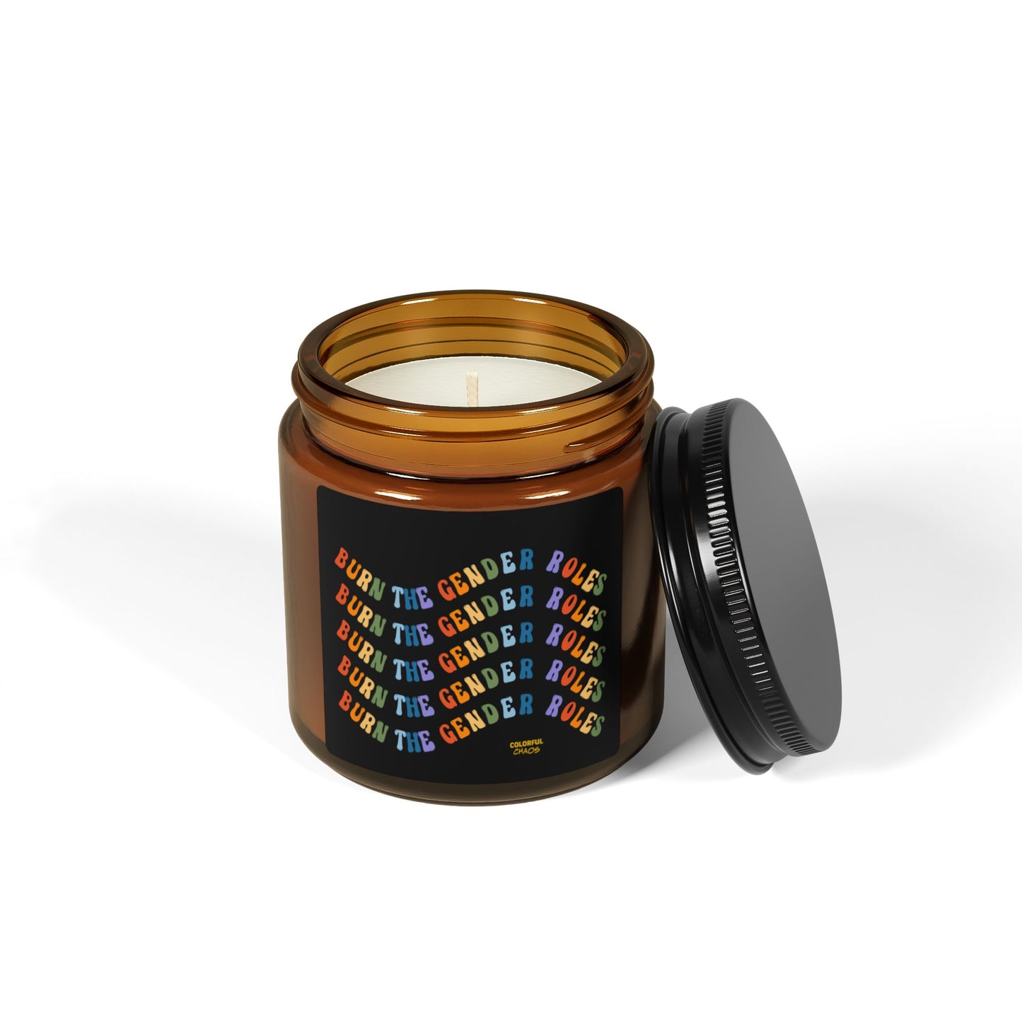 Burn The Gender Rules Soy Candle — Amber Jar