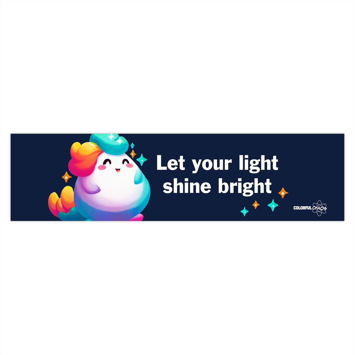 GLIMMA™ “Let Your Light Shine” Rainbow Puff Bumper Stickers