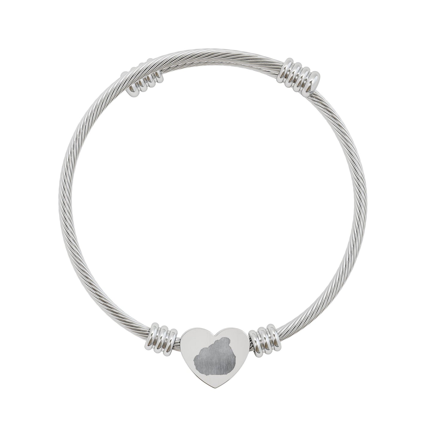 NIBBY™ Rainbow Puff Outline Heart Cuff Bracelet — Cable Bangle