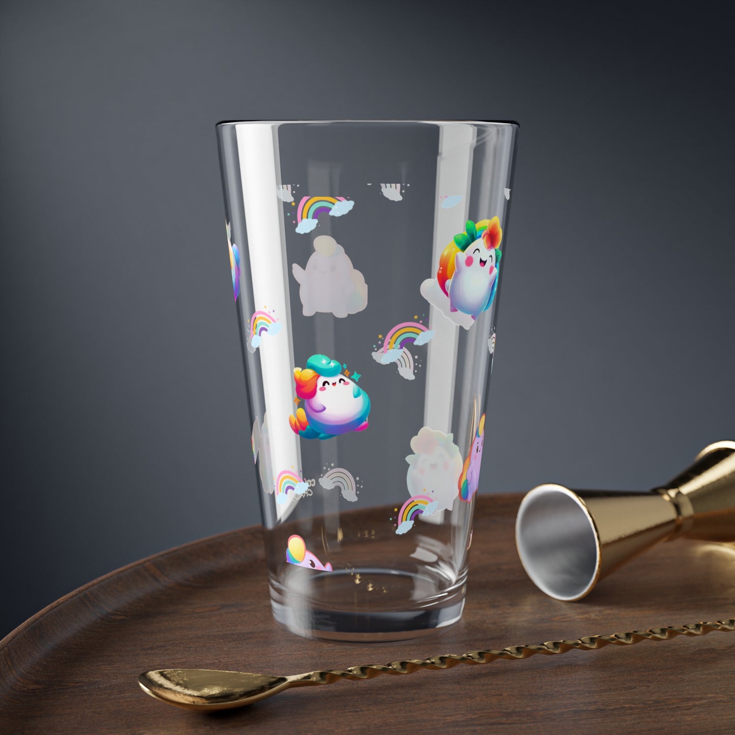 Rainbow Puffs  Mixing Glass