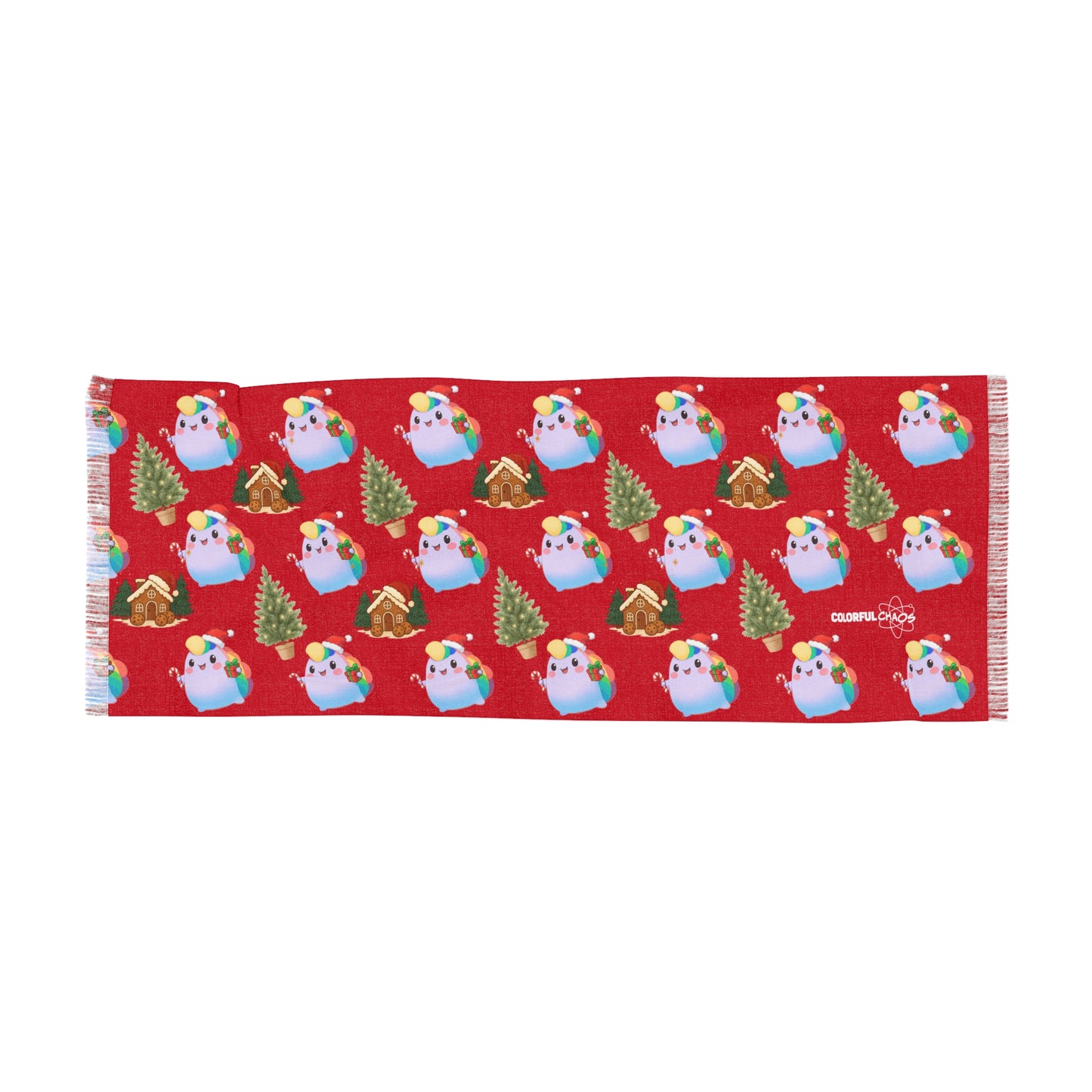 NIBBY™ Christmas Rainbow Puff Red Light Scarf