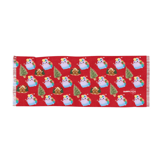 NIBBY™ Christmas Rainbow Puff Red Light Scarf