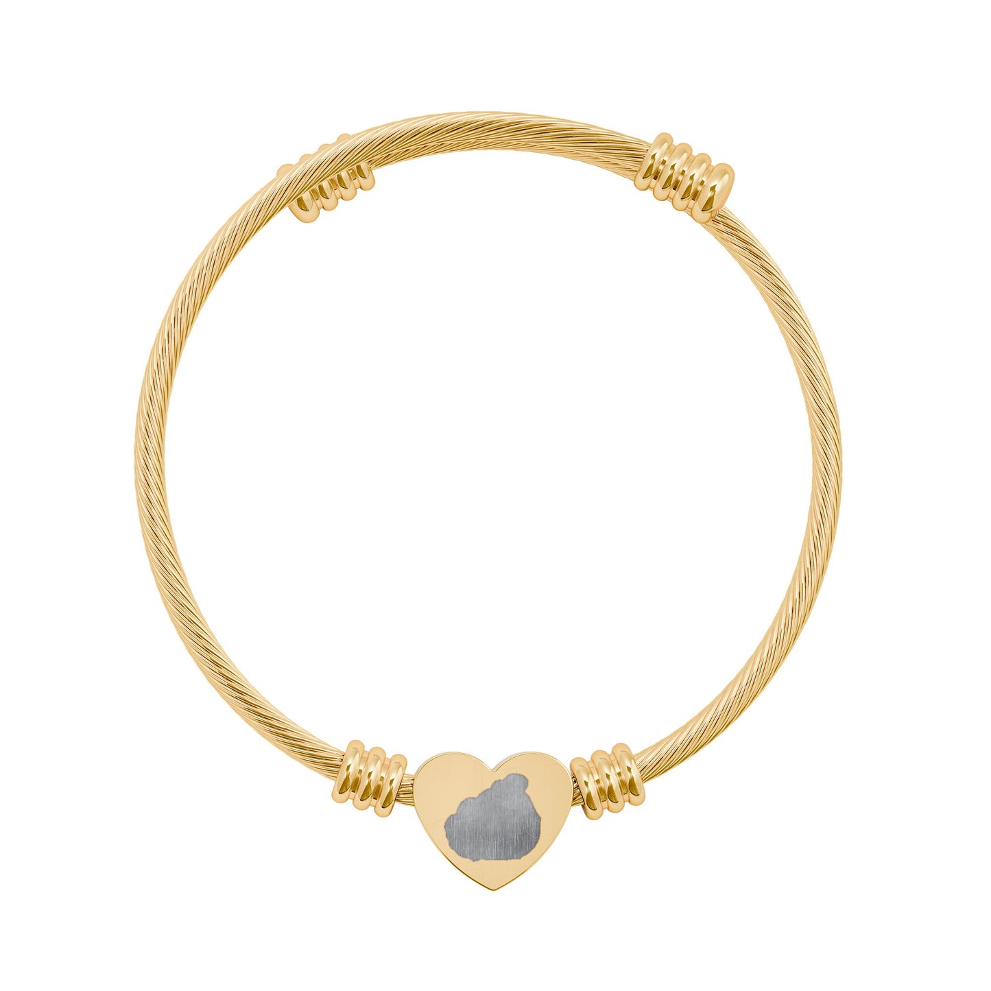 NIBBY™ Rainbow Puff Outline Heart Cuff Bracelet — Cable Bangle