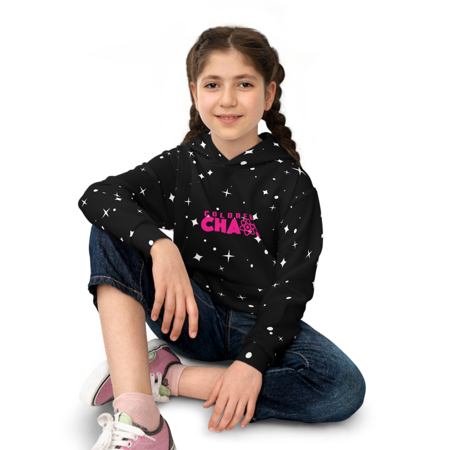 Colorful Chaos Sparkle Kids Hoodie