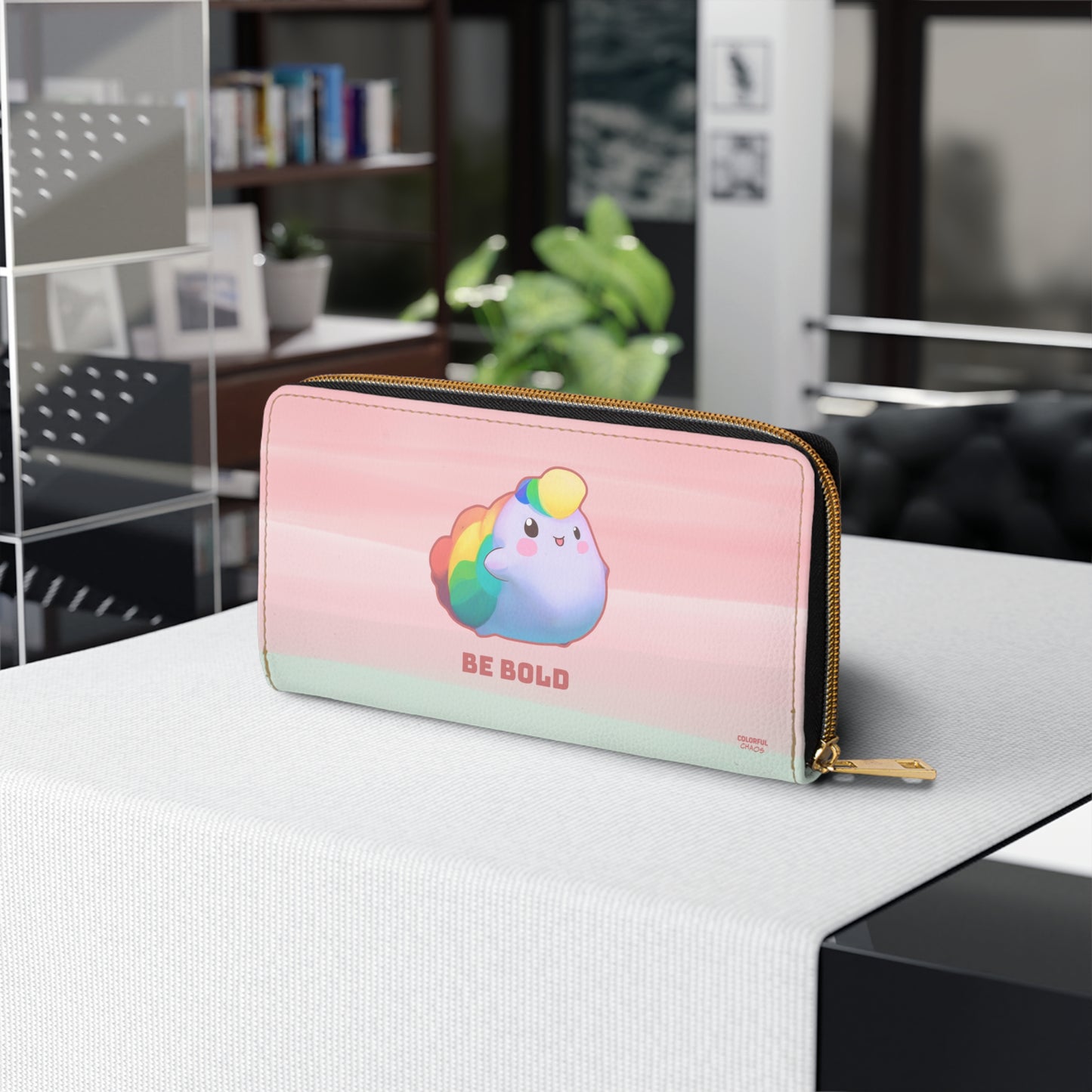 NIBBY™ “Be Bold” Rainbow Puff Zipper Wallet