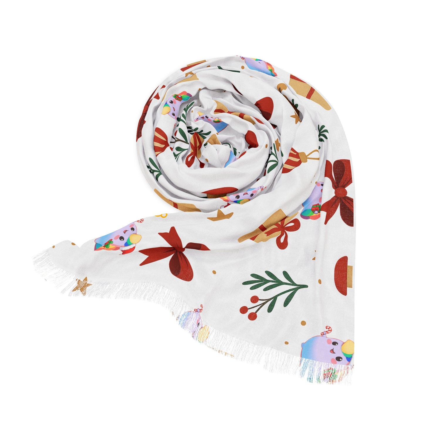 NIBBY™ Christmas Rainbow Puff Holiday Lights Scarf