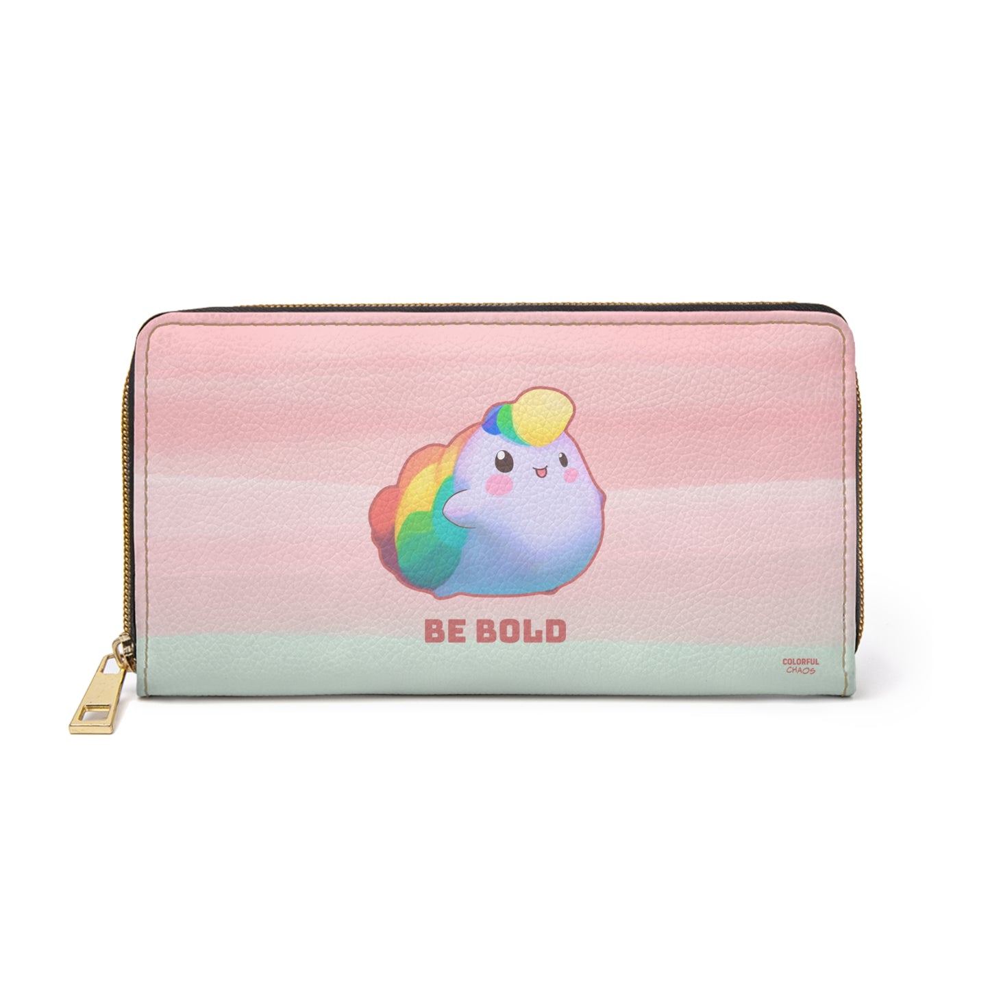 NIBBY™ “Be Bold” Rainbow Puff Zipper Wallet