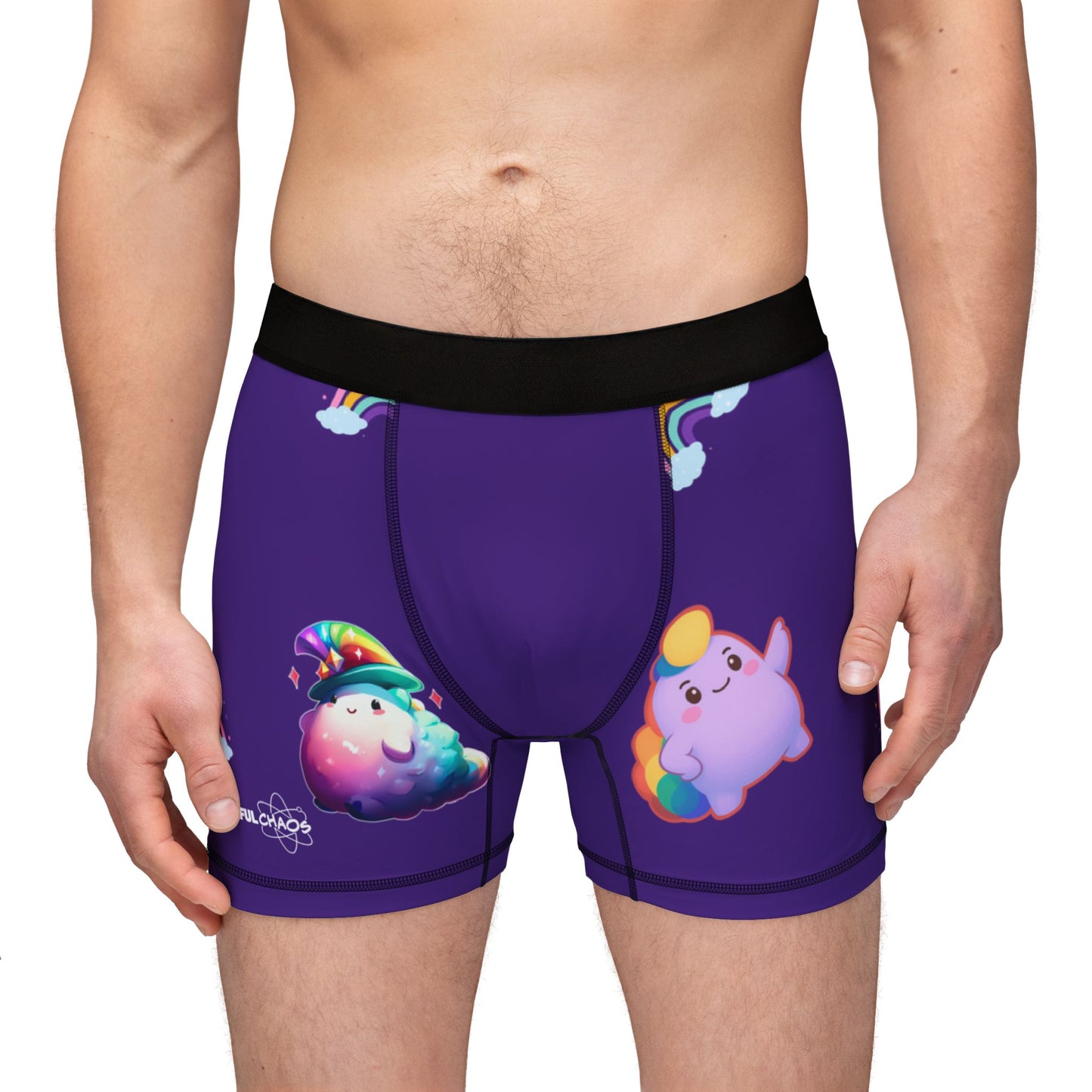 Rainbow Puffs™ Deep Purple Men’s Boxers (AOP)