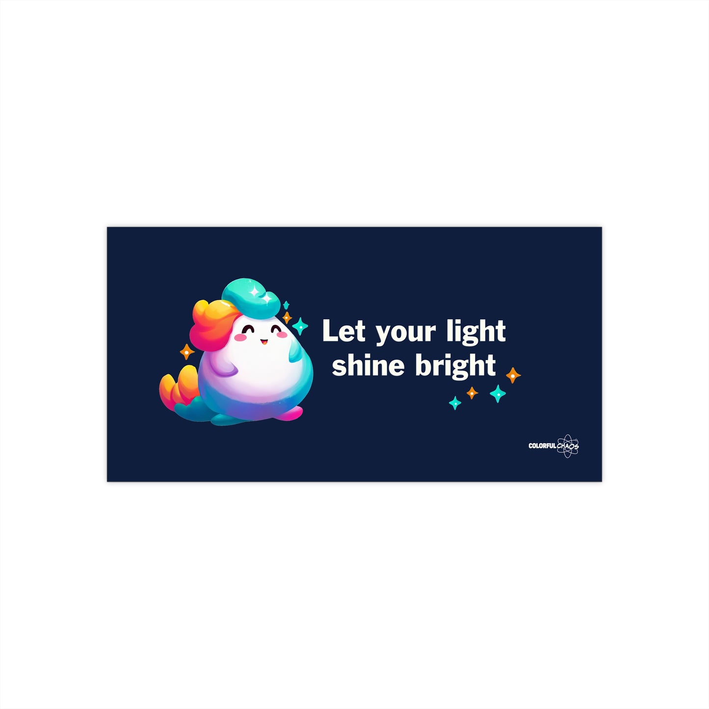 GLIMMA™ “Let Your Light Shine” Rainbow Puff Bumper Stickers