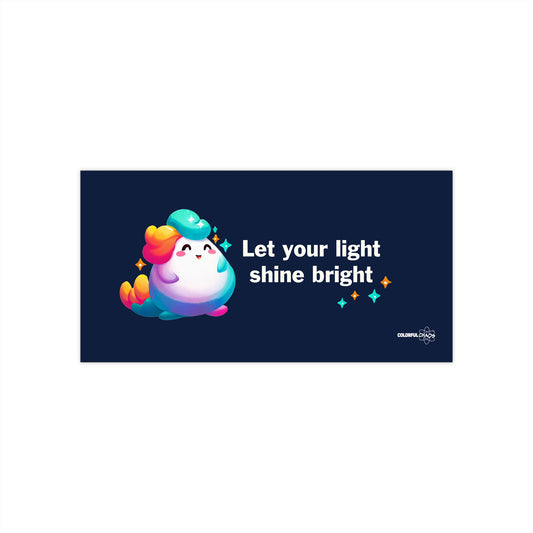 GLIMMA™ “Let Your Light Shine” Rainbow Puff Bumper Stickers