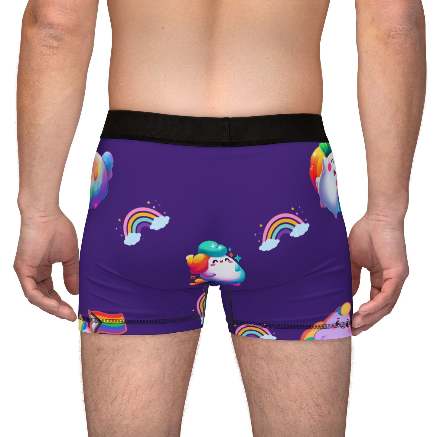 Rainbow Puffs™ Deep Purple Men’s Boxers (AOP)