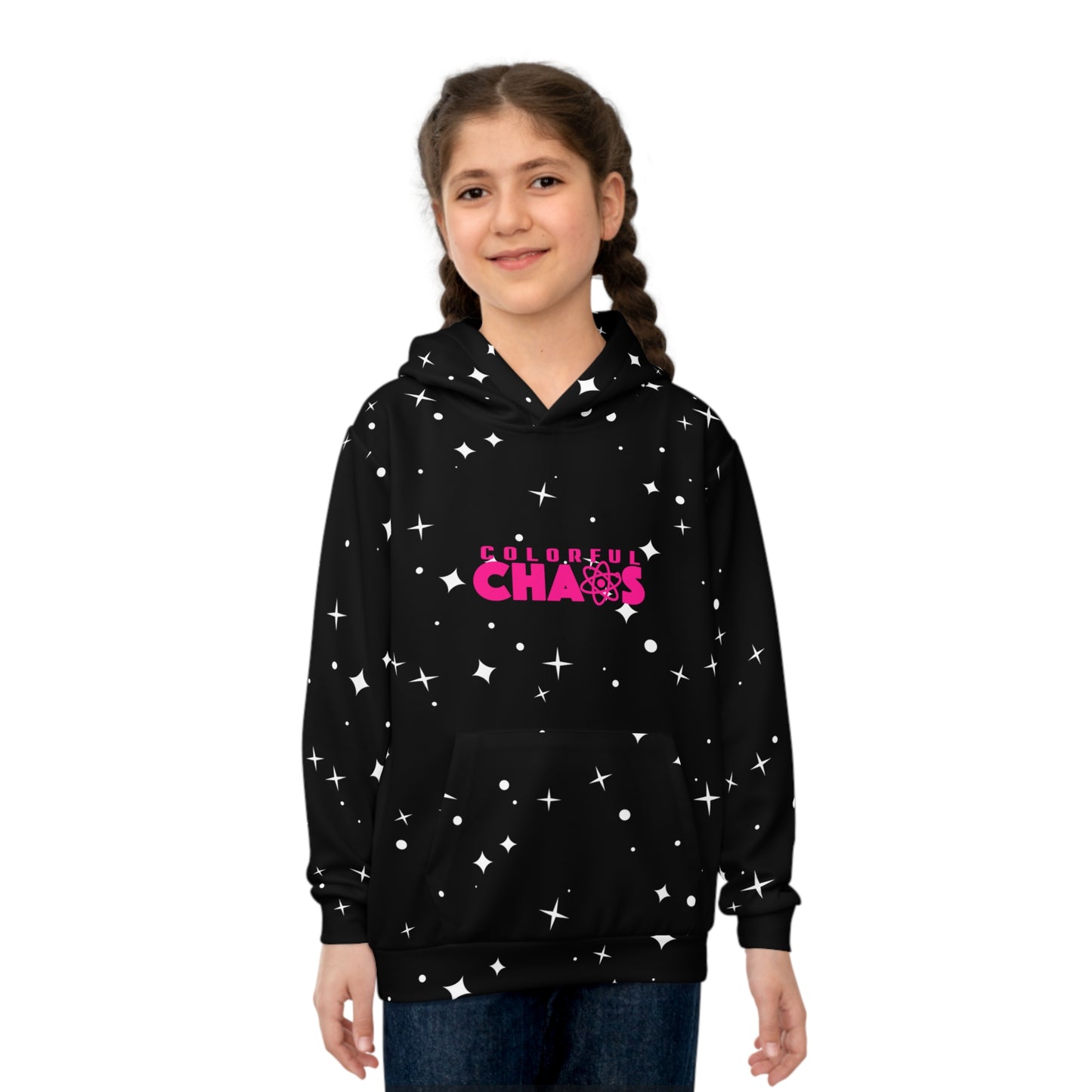 Colorful Chaos Sparkle Kids Hoodie