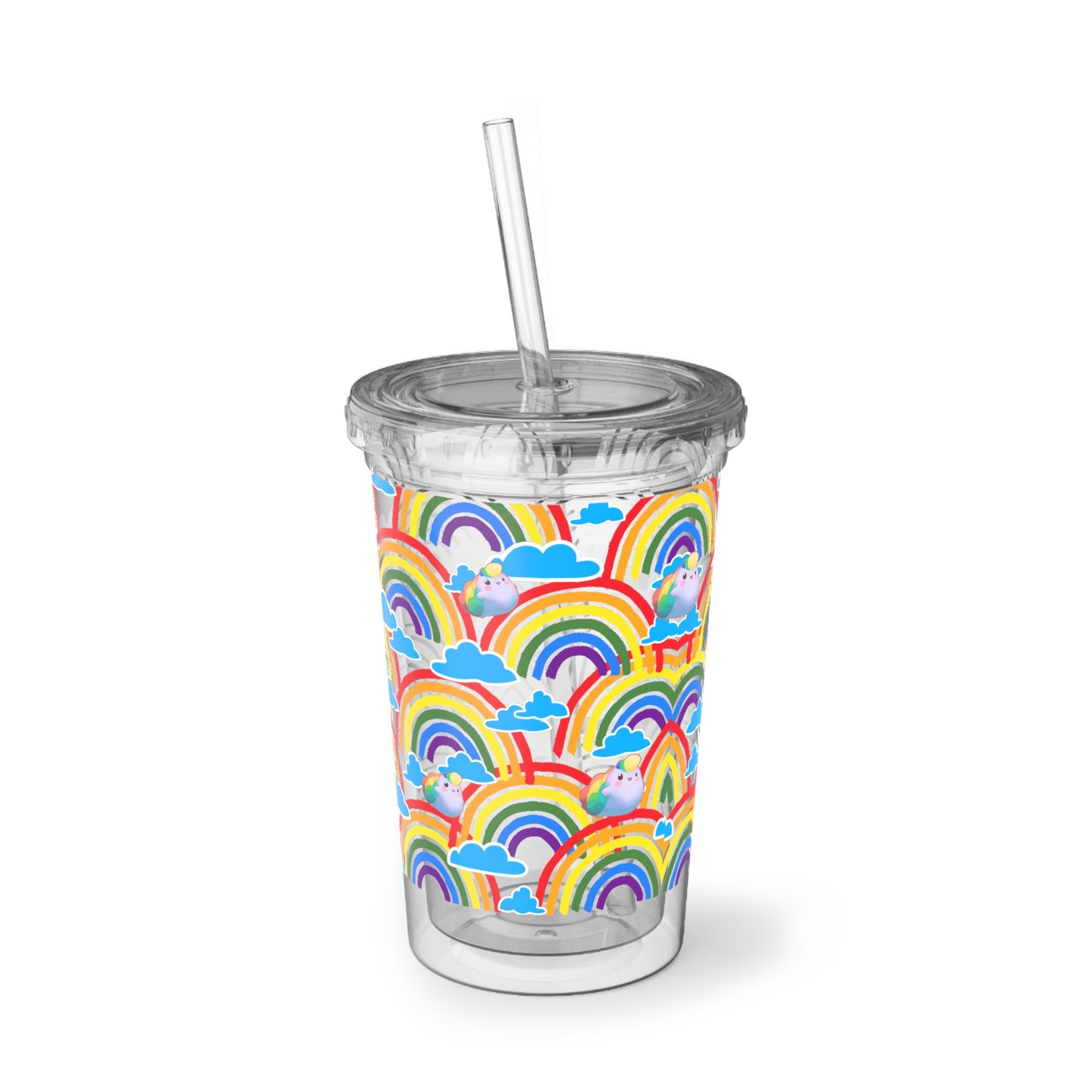 NIBBY™ Rainbow Puff Rainbow Clouds Acrylic Cup
