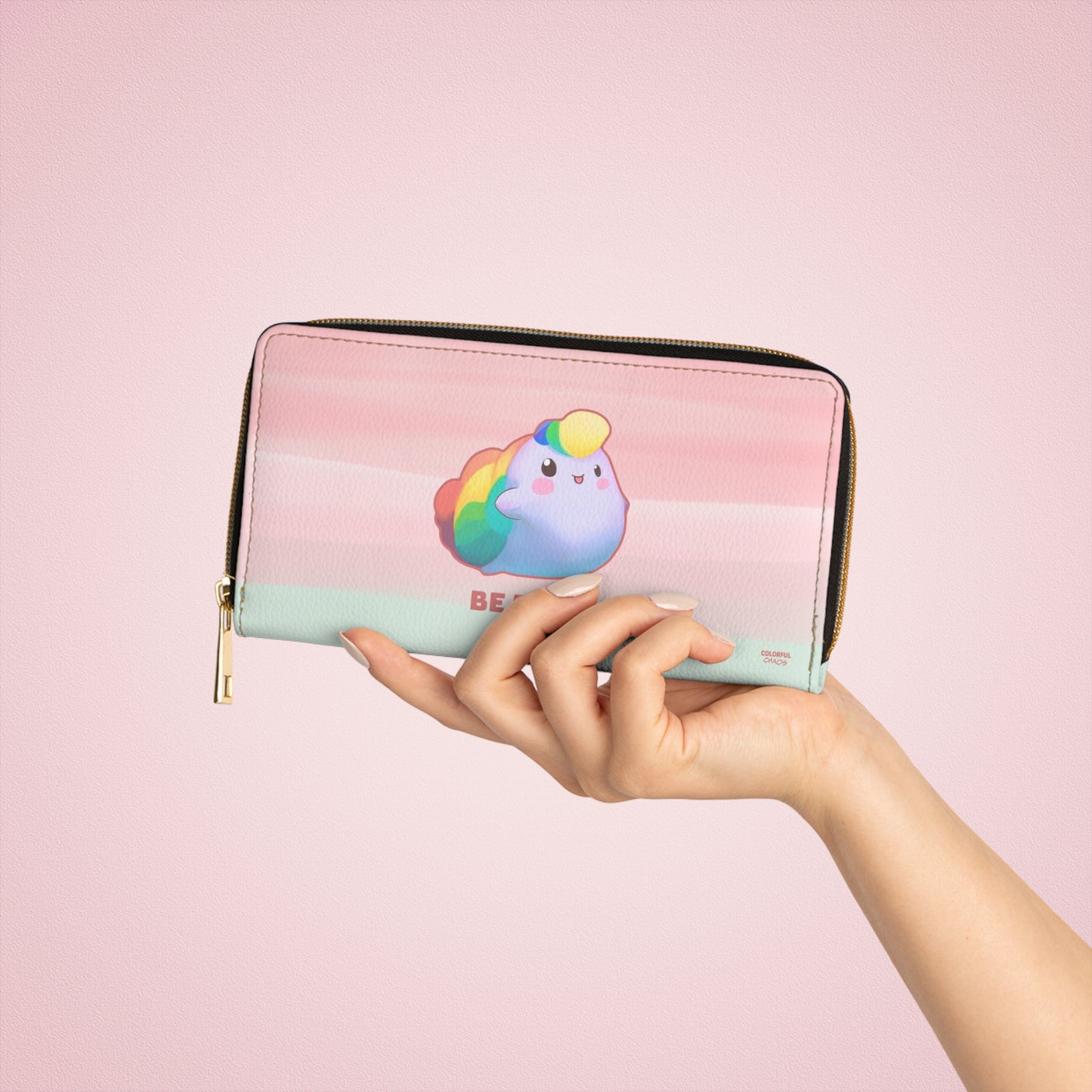 NIBBY™ “Be Bold” Rainbow Puff Zipper Wallet