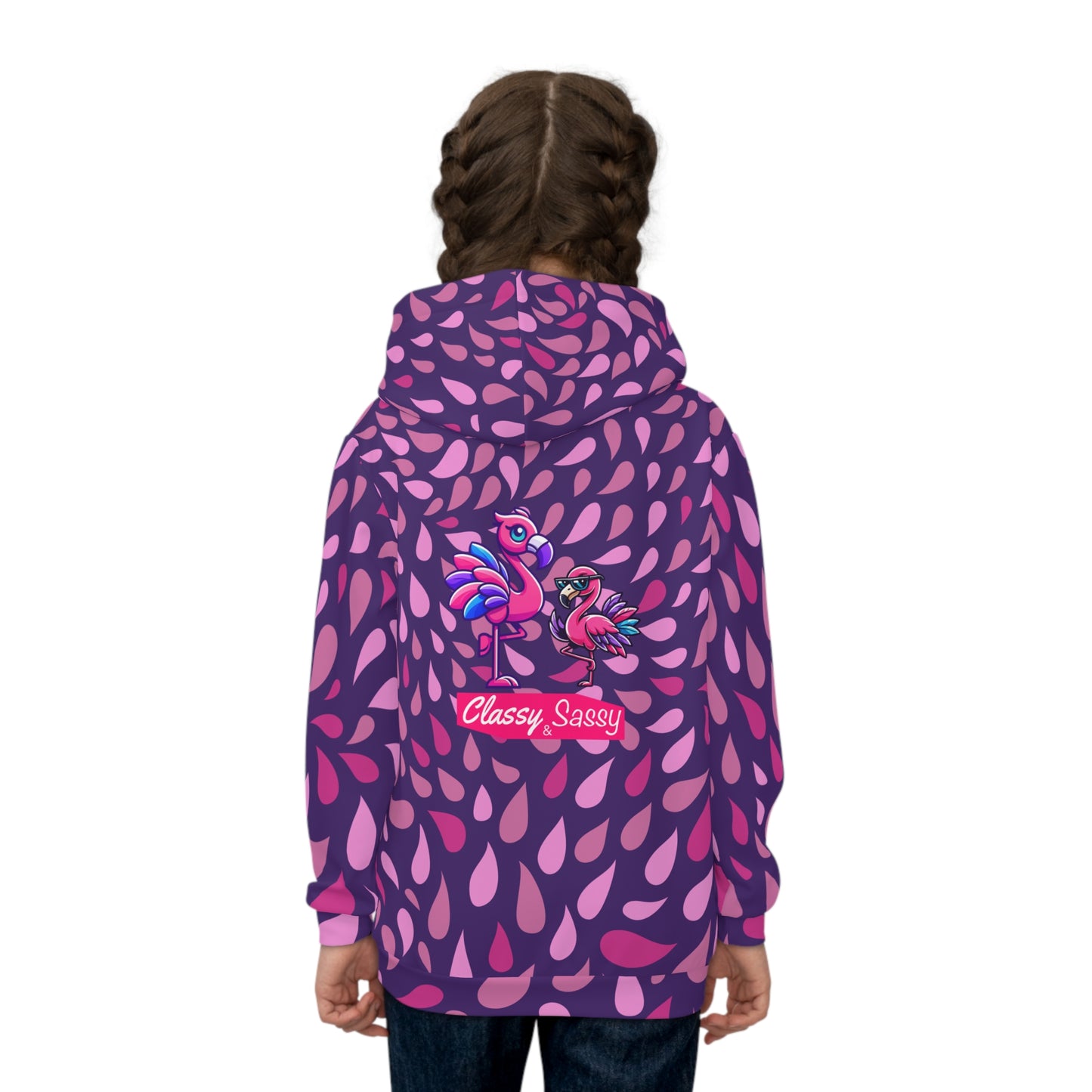 FRANNY™ "Classy & Sassy" Flamingo Kids Hoodie