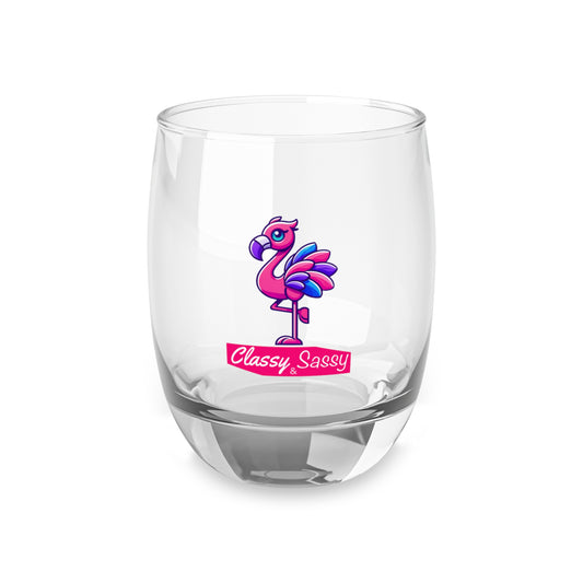 FRANNY™ “Classy & Sassy” Flamingo Whiskey Glass