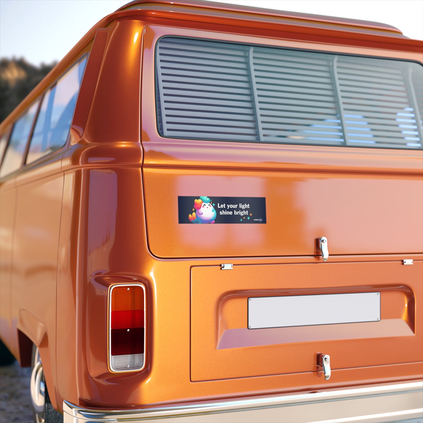 GLIMMA™ “Let Your Light Shine” Rainbow Puff Bumper Stickers
