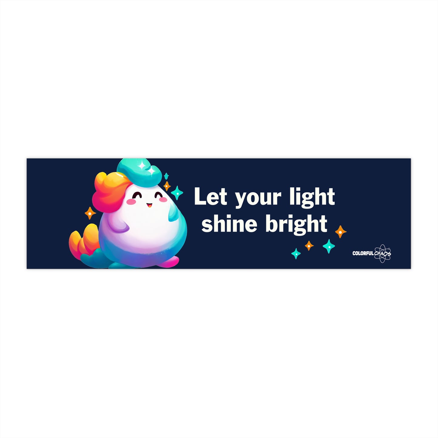 GLIMMA™ “Let Your Light Shine” Rainbow Puff Bumper Stickers