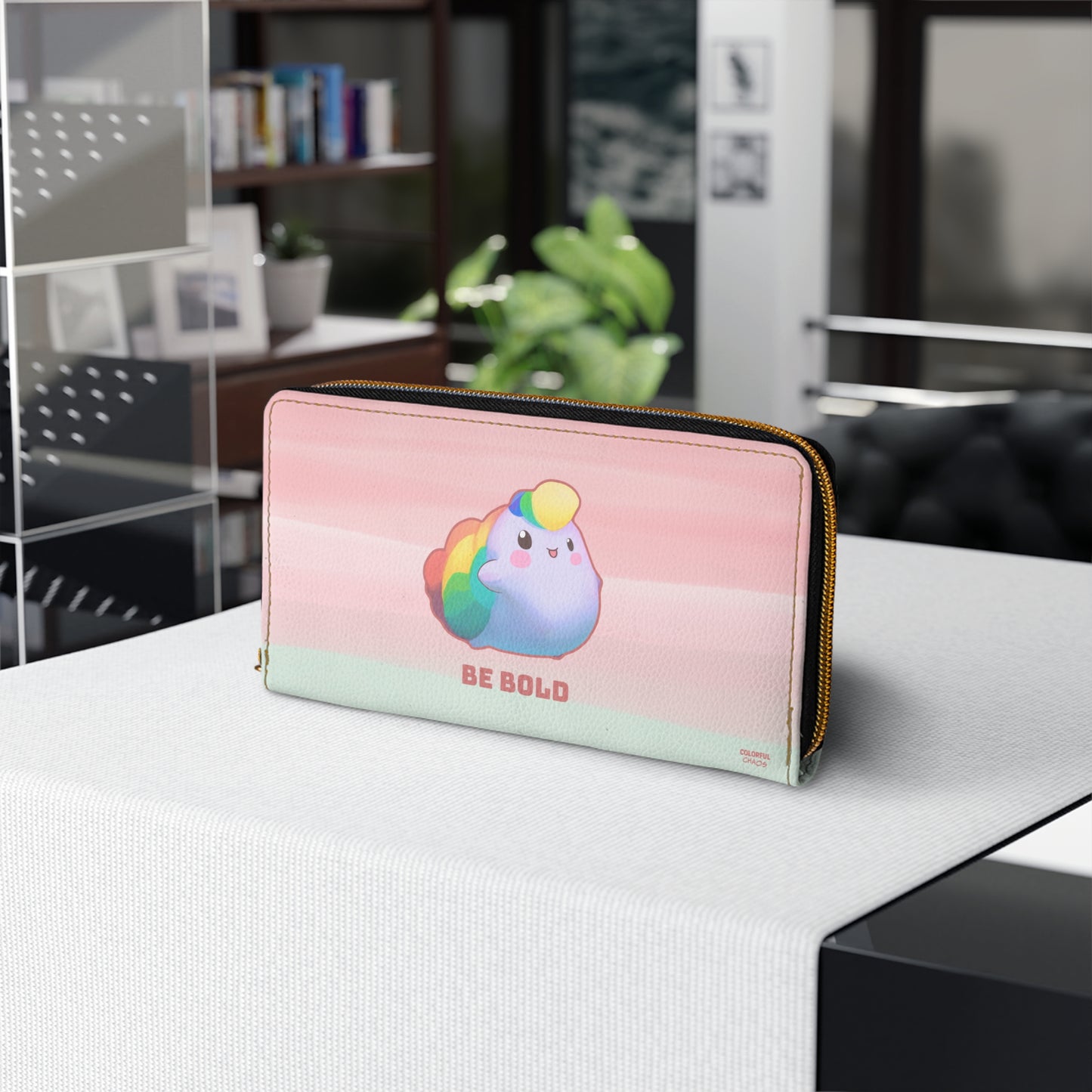 NIBBY™ “Be Bold” Rainbow Puff Zipper Wallet