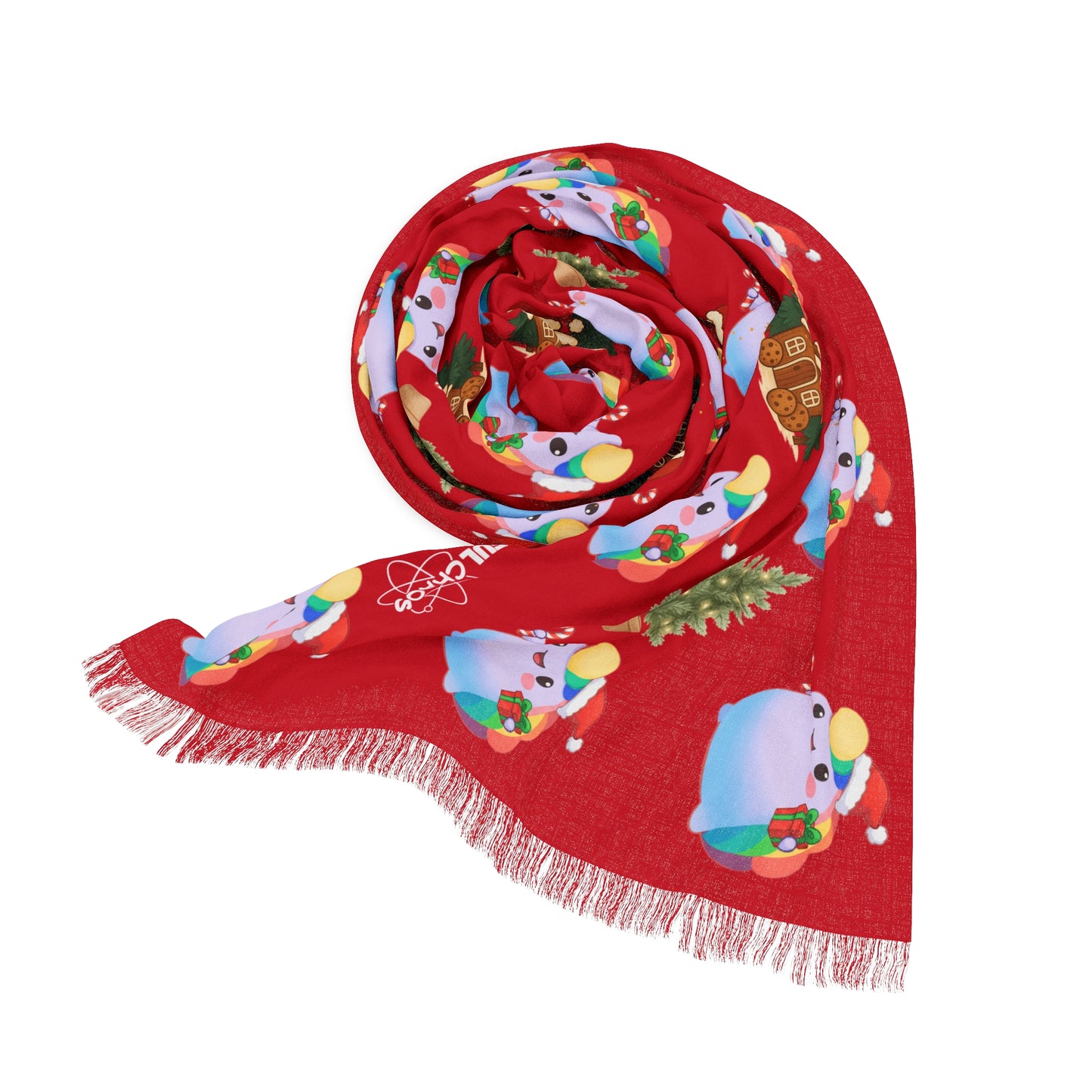 NIBBY™ Christmas Rainbow Puff Red Light Scarf