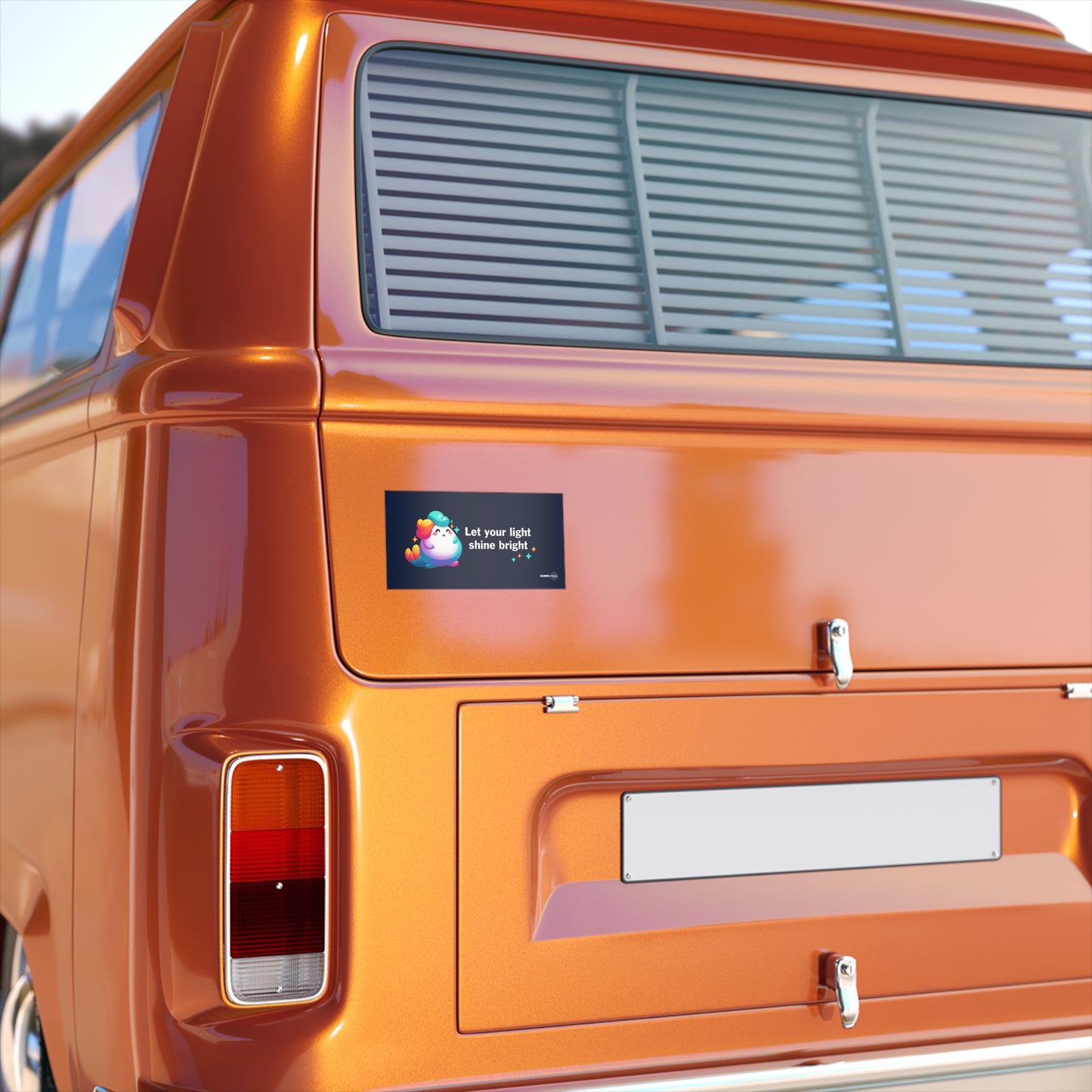 GLIMMA™ “Let Your Light Shine” Rainbow Puff Bumper Stickers