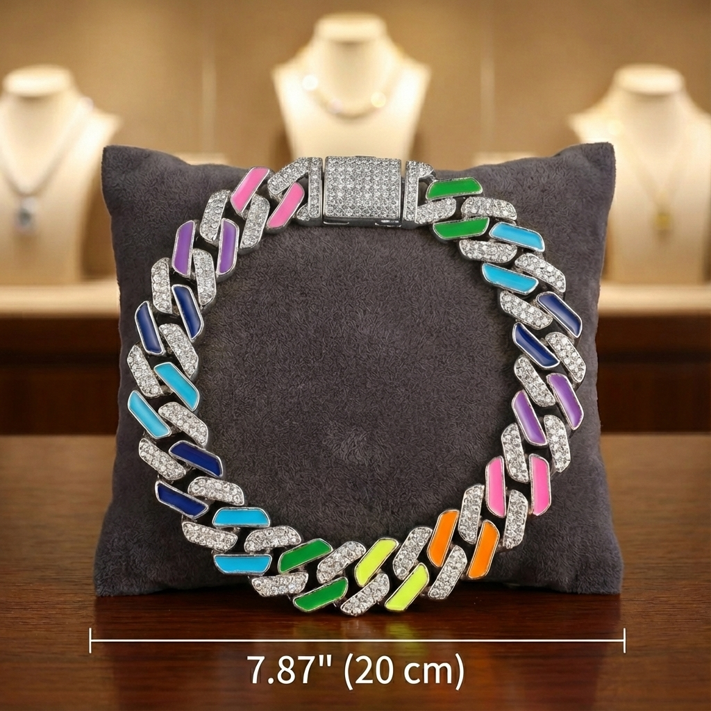 Colorful Chaos Sparkle Chain Bracelet