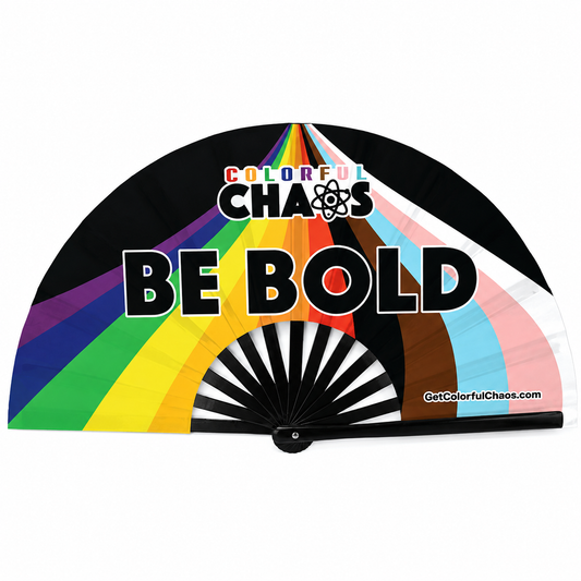 Be Bold Pride Progress Flag Hand Fan