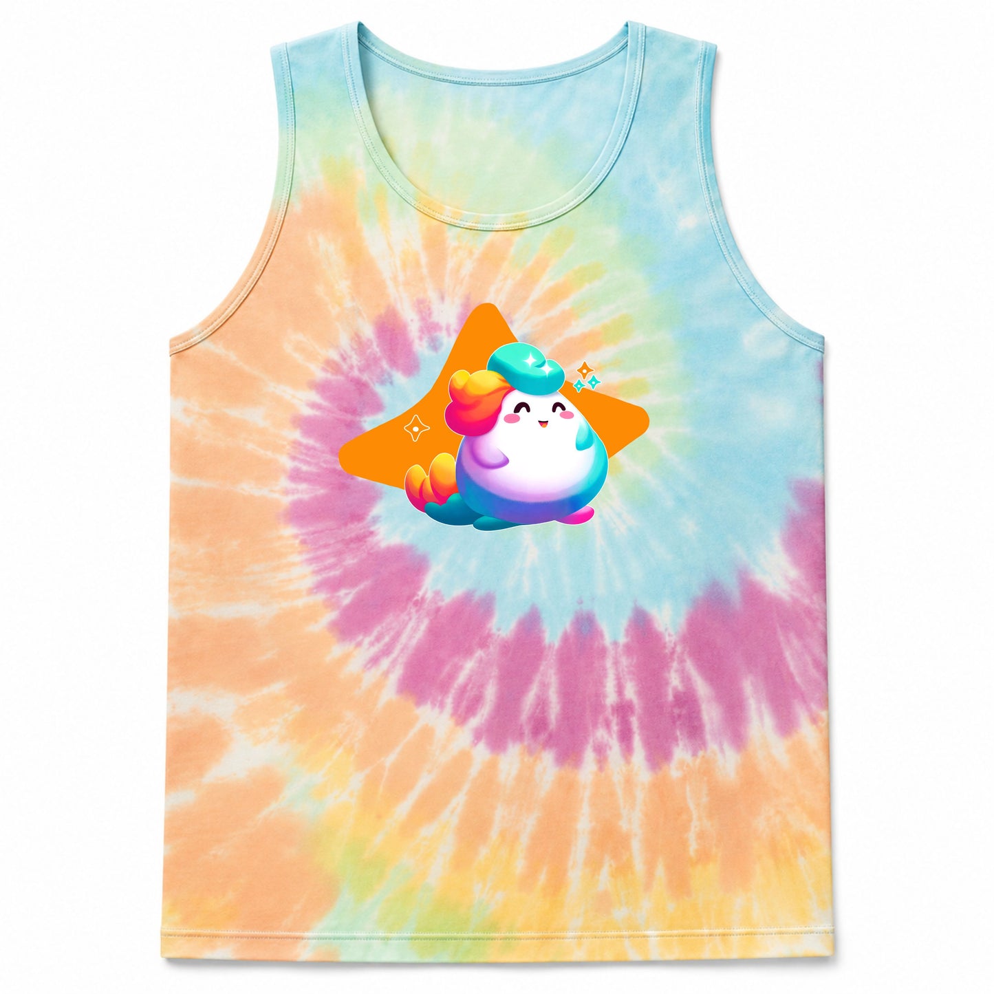 GLIMMA™ Rainbow Puff Tie-Dye Tank Top
