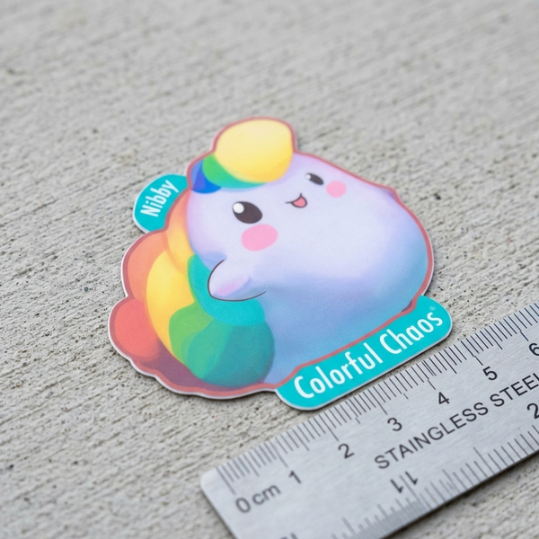 NIBBY™ Rainbow Puff Logo Vinyl Cut Sticker (5 cm)