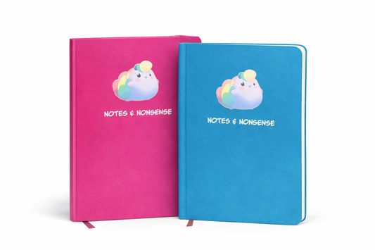 NIBBY™ "Notes & Nonsense" Rainbow Puff Journal – Rainbow Edge Notebook (A5 / A6)
