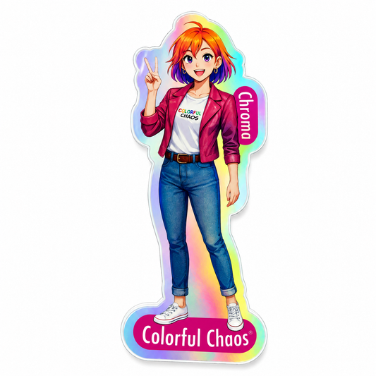 CHROMA™ Colorful Chaos Holographic Sticker (6 cm)
