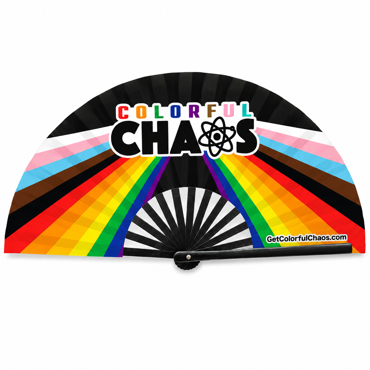 Colorful Chaos Pride Progress Hand Fan