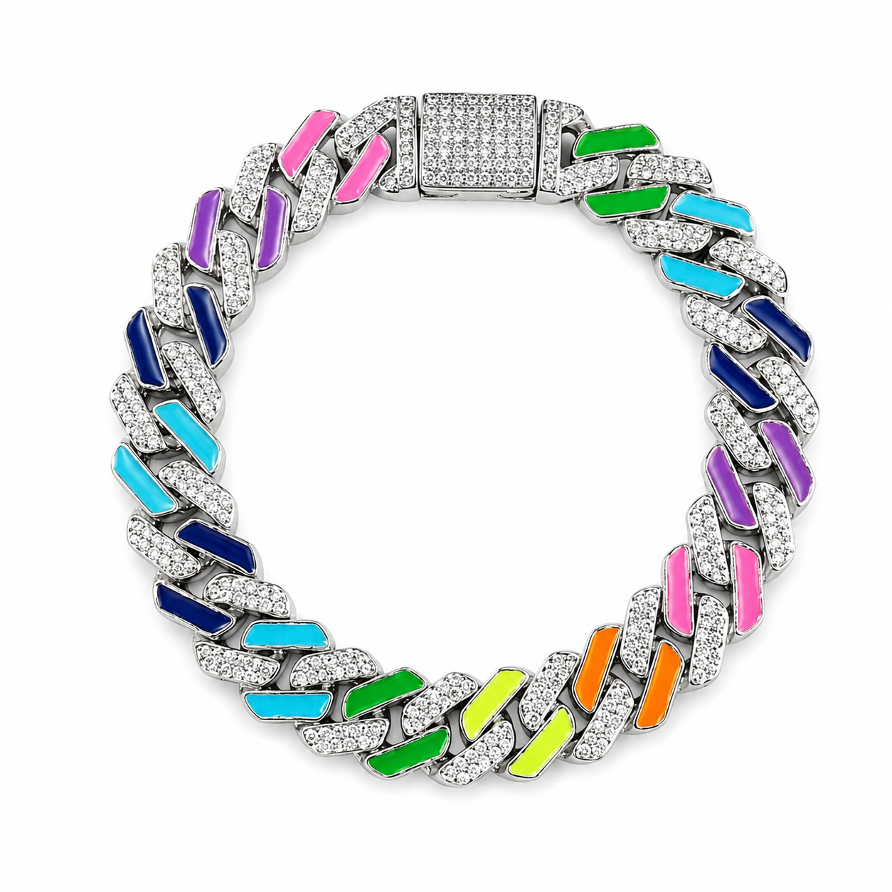 Colorful Chaos Sparkle Chain Bracelet