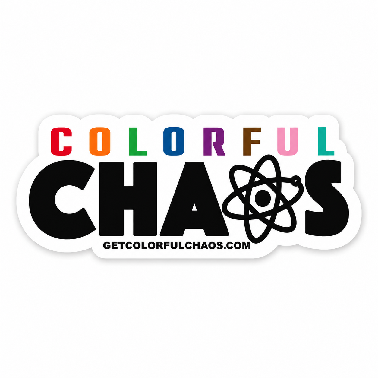 Colorful Chaos Vertical Logo Bubble-free Sticker